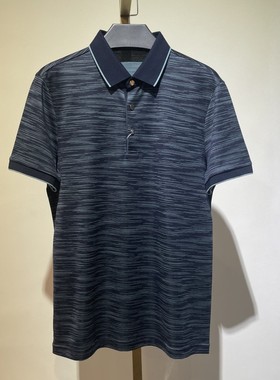 AD411桑C丝男士短袖T恤夏季翻领商务休闲中青年透气凉爽上衣 170