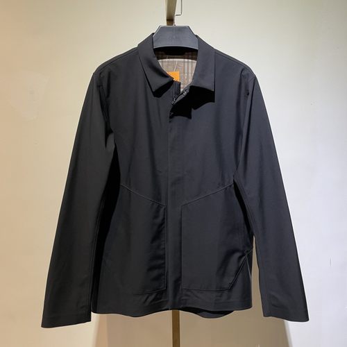 DW17男士春秋新款商务翻领纯色锦纶弹性面料夹克薄初秋外套