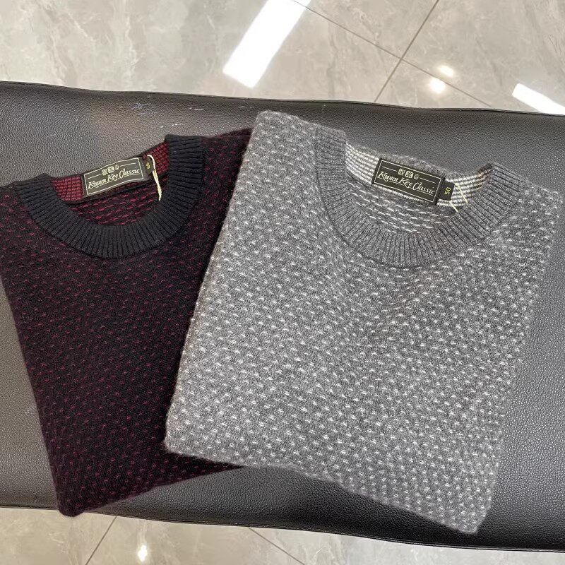 AM9 男士圆领套头毛衣秋冬新款高端品牌商务休闲上衣保暖