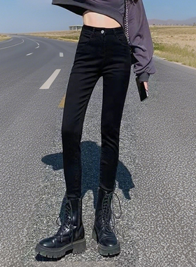 专柜正品加长版女裤高个175夏蓝色牛仔裤女高腰显瘦百搭铅笔裤女a