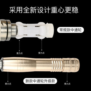 新潮 换把中通轮 改装 V槽中通轮手竿改中通竿带护手更前打轮