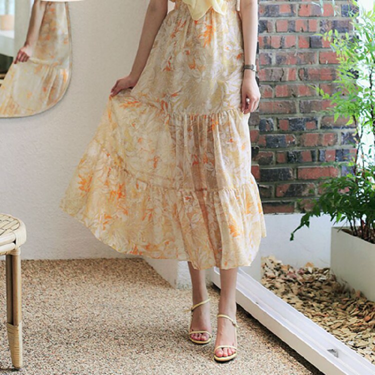 milkcocoa Sweet romantic Chiffon longuette Lotus leaf Maxi dress Decor skirt 19 Xiahan Guo purchasingin the Women's clothing/Boutique , Skirts  category - from Buy2taobao.com to provide professional Taobao agent buy service