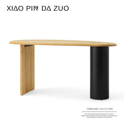 小品大作中古风实木书桌家用客厅书房写字台设计师款异形办公桌子