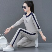 春秋装 时尚 新款 卫衣宽松大码 两件套女 圆领长袖 2026年休闲运动套装