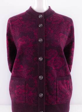 中老年人秋冬女加绒加厚妈妈毛衣针织开衫6070岁毛衫奶奶装上衣