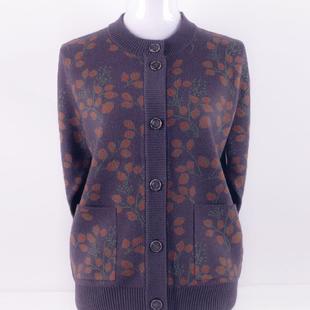 中老年人冬装女开衫60岁70妈妈毛衣加厚老太太毛衣外套奶奶上衣服