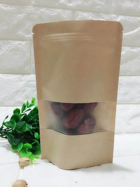 30*40开窗牛皮纸袋站立自封袋 食品包装袋 干果坚果包装袋10个价