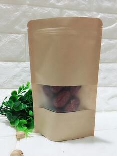 30*40开窗牛皮纸袋站立自封袋 食品包装袋 干果坚果包装袋10个价