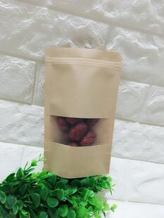 23*33+5开窗牛皮纸袋站立自封袋 食品包装袋 干果坚果10个价