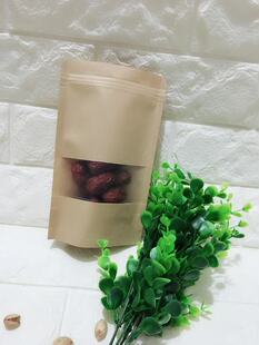 15*22开窗牛皮纸袋自封 站立自封袋 食品包装袋 干果坚果袋10个价