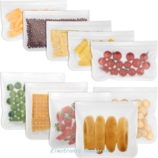 New Reusable Storage Bags 10 Pack Leak Proof Freezer Bags(5
