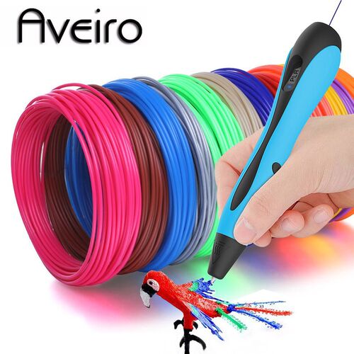 Aveiro 3D Pen LED Screen DIY 3 D Printing Pens Set 100m PLA