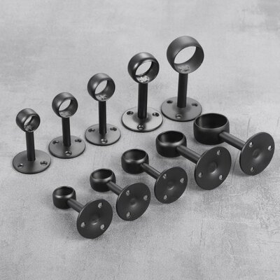 2Pc Stainless Steel Flange Rod Holder Closet Pole End Suppor