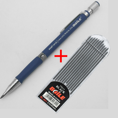 1 pcs Mechanical Pencil, 2.0 mm Lead Refill, Black/Blue/Silv