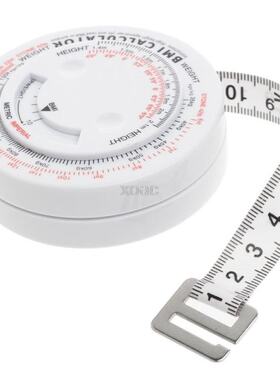BMI Body Mass Index Retractable Tape 150cm Measure Calculato