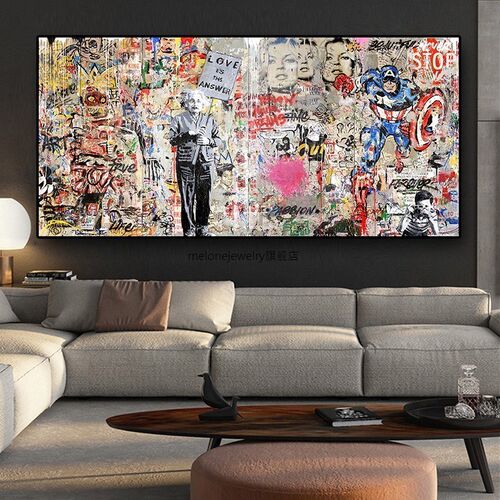 Abstract Pop Art Street Wall Graffiti Art Canvas Painting Po