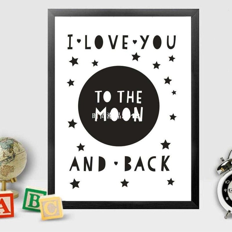 I Love You to the Moon and Back Canvas Painting Nursery Wall