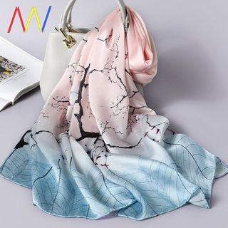 2020new muffler women gift silk scarf satin print long Shawl