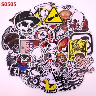 40pcs Motorcycle Sticker Graffiti Skull Tank Pad Moto Helmet