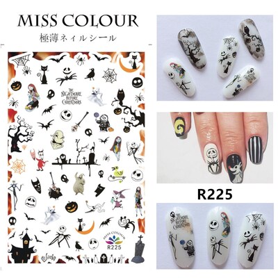 1pc Halloween water transfer nail art stickers decals nails