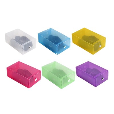 1pc Clear Plastic Shoes Boxes Stackable DIY Shoes Drawers St
