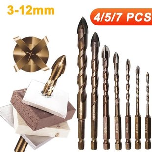 3-12mm Cross Hex Tile Drill Bits Set for Glass Ceramic Concr