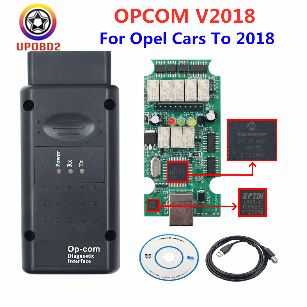 2020 Newest OP COM V2018 PIC18F458 FTDI FT232RQ Chip OPCOM 2