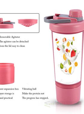 Women Sports Water Bottle Girls Protein Shaker Bottles With
