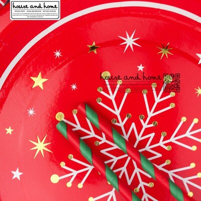 christmas paper plates disposable Christmas party plate cups