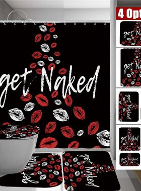 Bathroom Set Print Mildew-proof Waterproof Shower Curtain+ N