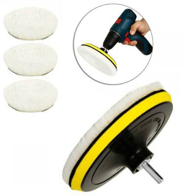 5PCS Universal Car Polish Pad Kit 3/4 Inch Soft Wool Machine