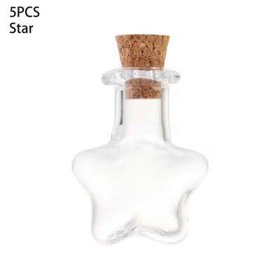 5pcs Small Drift Bottle Glass Jars Decor DIY Container Mini