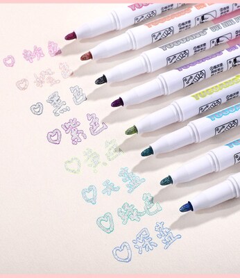 Double Lines Contour Colored Marker Pen Outline Marker Diy