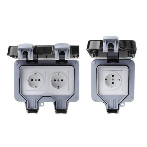EU Standard Outdoor Wall Switch Socket IP66 Weather&Dust