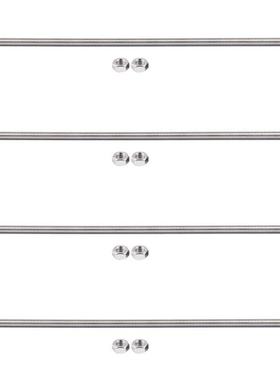 4pcs 320mm x M8 Stainless Steel Thread Bar Stock Rod Silver