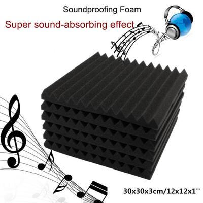 1 PCS 30*30*3 cm Polyurethane Foam Black Soundproof Sponge F