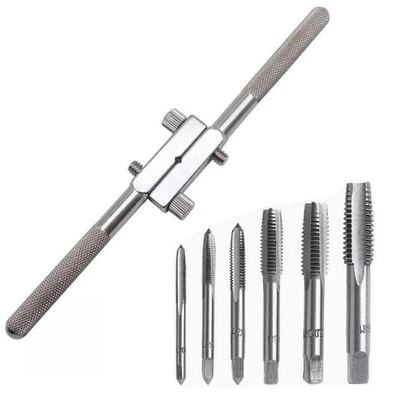 7Pcs T-Handle Ratchet Tap Holder Adjustand Wrench With M4-M1