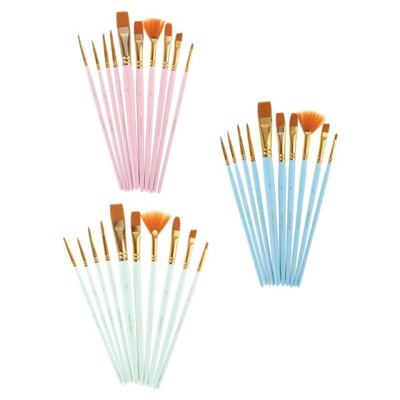 10Pcs Paint Brushes Set Nylon Hair Painting Brush Oil Acryli