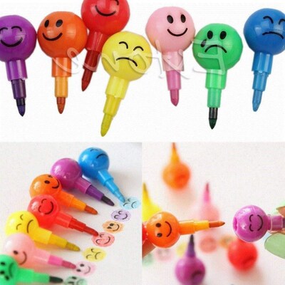 7 colors stacker swap tip wax crayons pencil stationary set