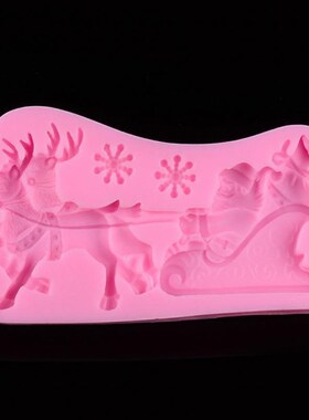 2016 Newest Arrival DIY Santa Claus Sleigh And Elk Fondant C