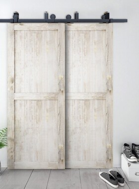 DIYHD 6FT/6.6FT/8FT Top Mount Bypass Double Sliding Barn Woo