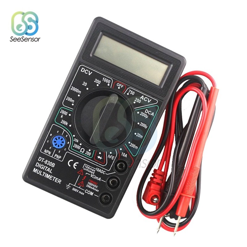 DT830B LCD Digital Multimeter Volt Amp Ohm Tester Meter Han