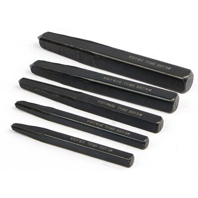 5Pcs Carbon Steel Black Screw Extractor Breakage Bolt Extrac
