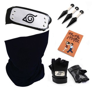 Anime Naruto Hatake Kakashi Gloves Mask Headband Cosplay Ac