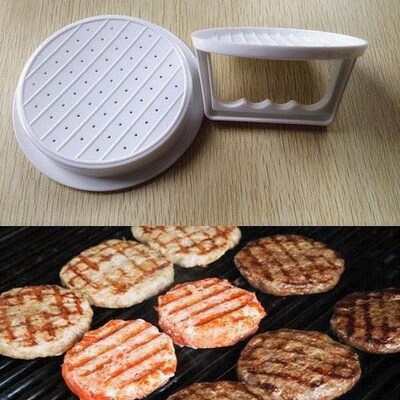 DIY White Plastic Hamburger Meat Beef Grill Burger Press Pat