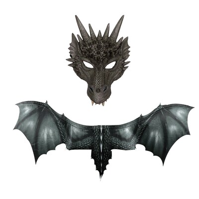 40# Demon Dragon Cosplay Costume Dinosaur Set Wing And Mask