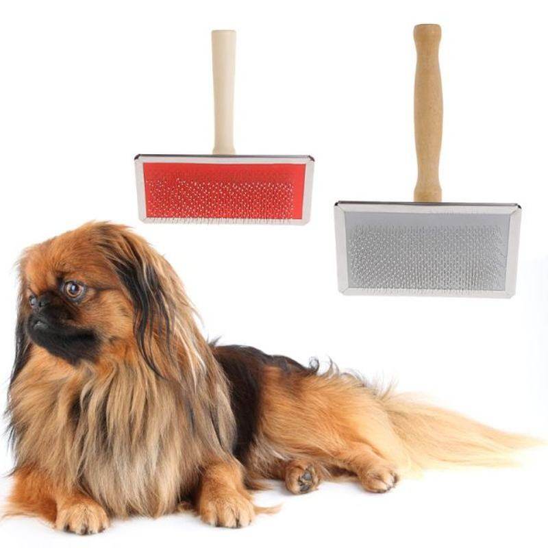 pet grooming comb shedding hair remove brush wood handle sli