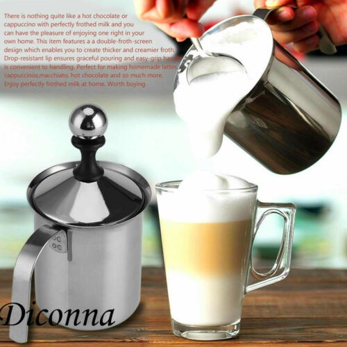 400/800ML Manual Foam Maker Milk Frother Coffee Whisking Hea