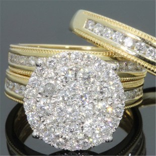 2 Carats Diamond Ring Female 18k Gold Wedding Anillos Bague