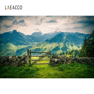 Rural Landscape Laeacco Natural Grassl Photophone Mountains